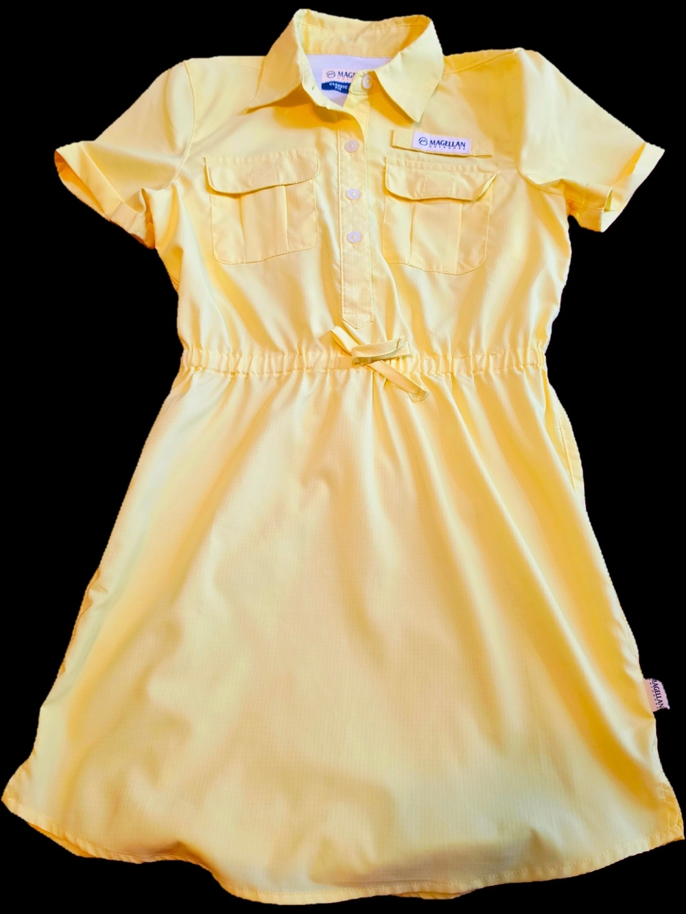 Magellan Outdoors Girls Yellow Polo Drawstring Dress